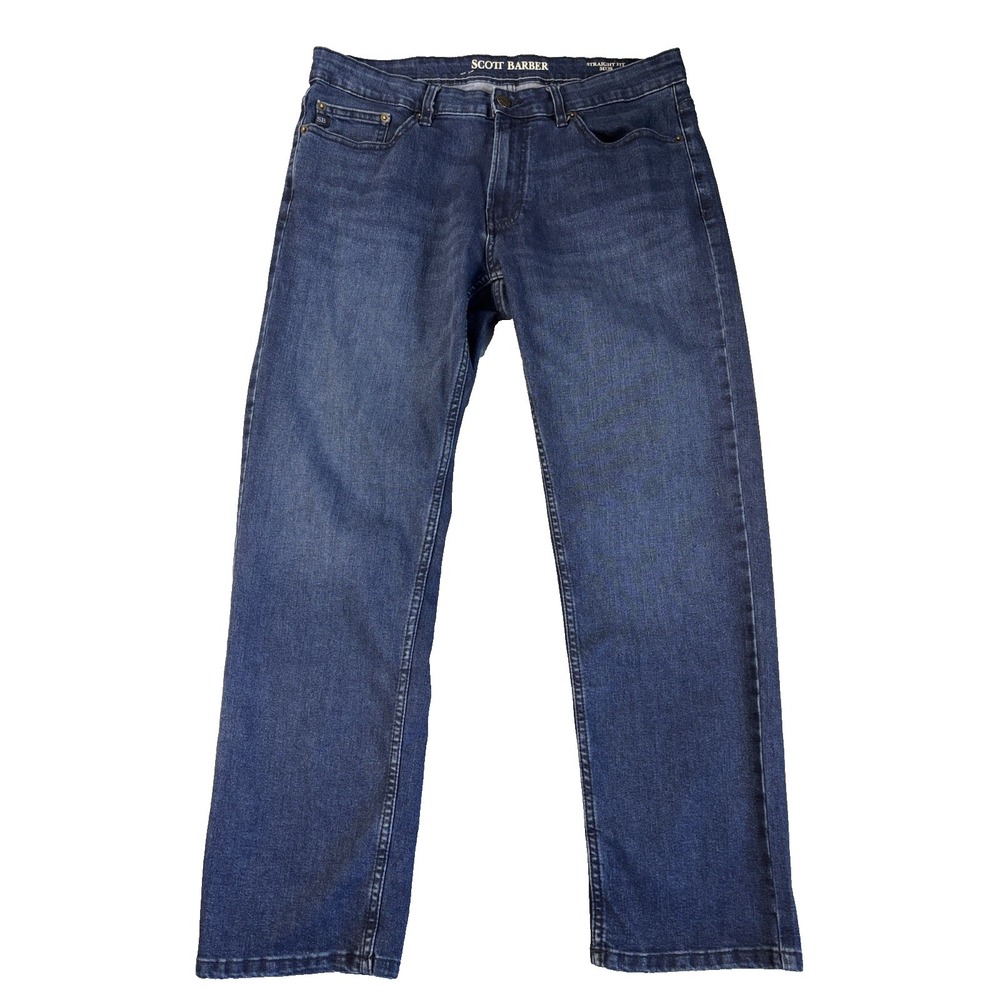 Scott Barber Straight Leg Jeans Men's 34X29 Blue Denim Skater 90s Vintage Dad